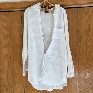 Dotti Button Down Swim Coverup Shirt/Dress Women's Size Large